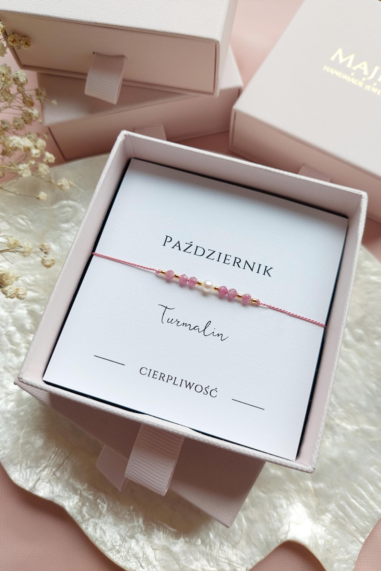 Bransoletka z kamieniem urodzinowym | Październik