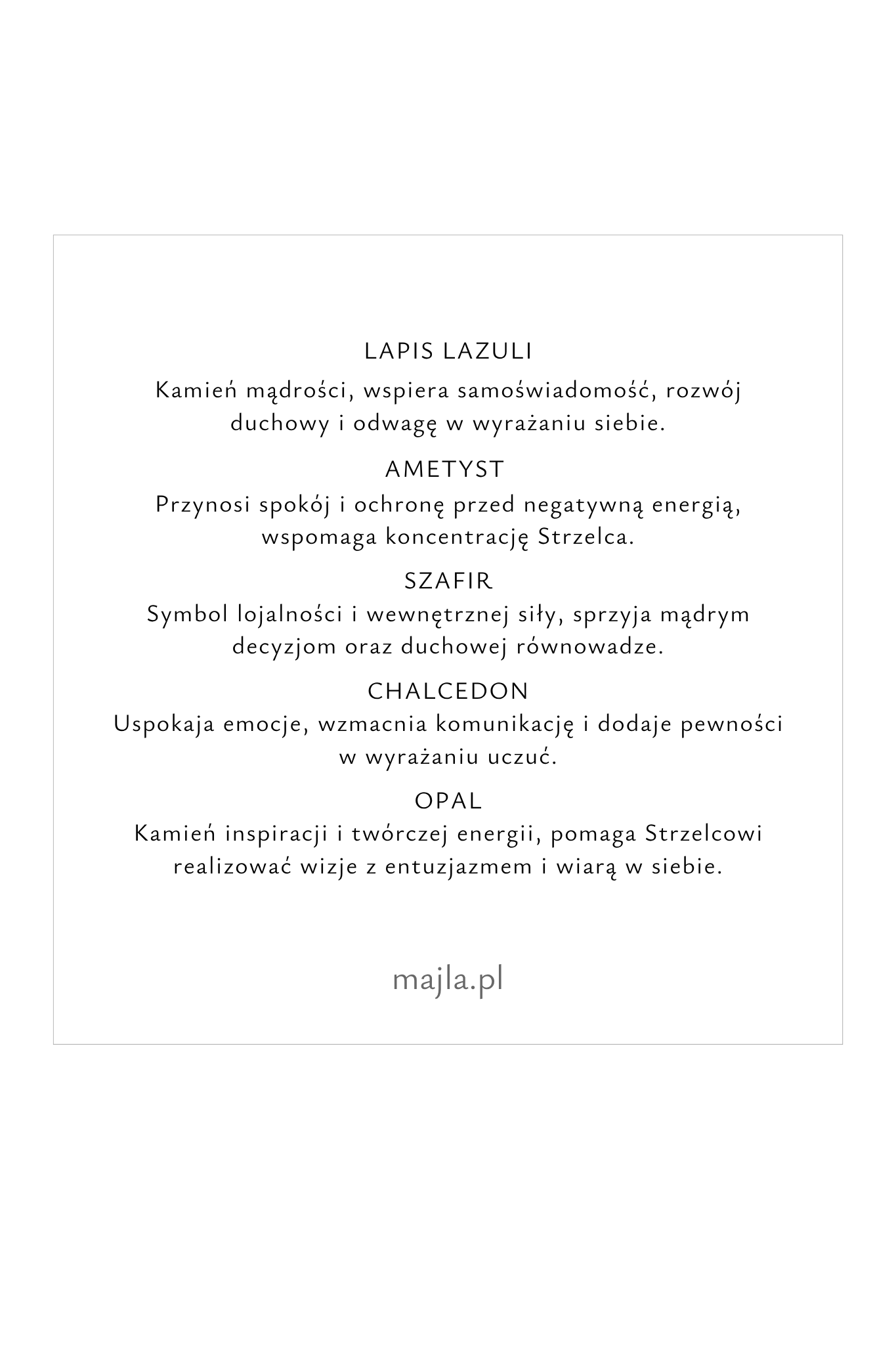 Bransoletka Strzelec właściwości kamieni