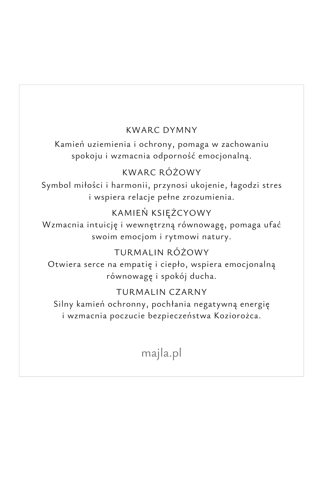 Bransoletka Koziorożec właściwości kamieni