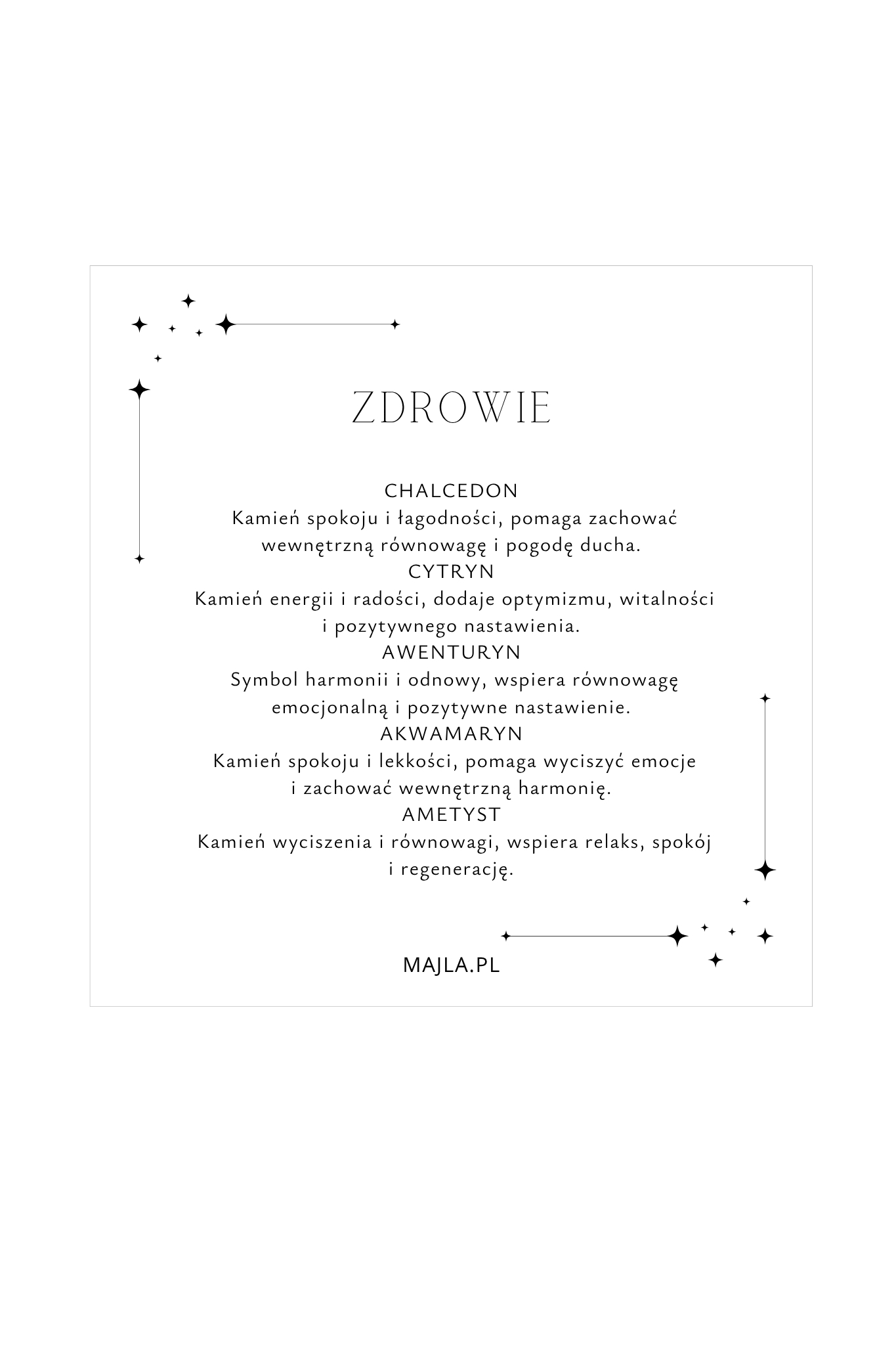 Talizman Zdrowie opis kamieni
