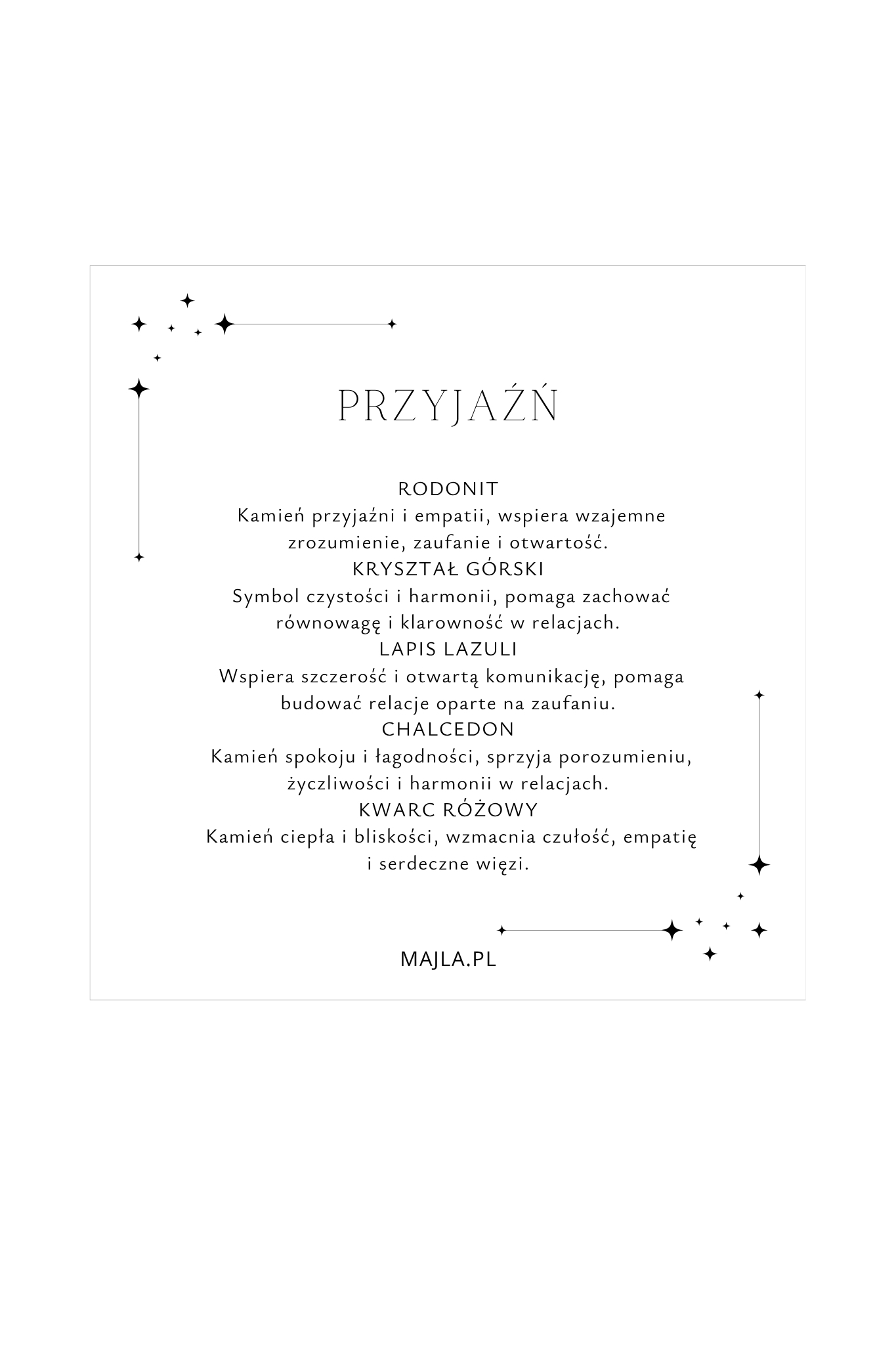 Talizman Przyjaźń opis kamieni